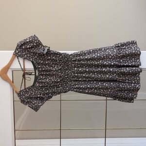 Adorable, sage green dress by Altar'd State, with pink and green little flowers.